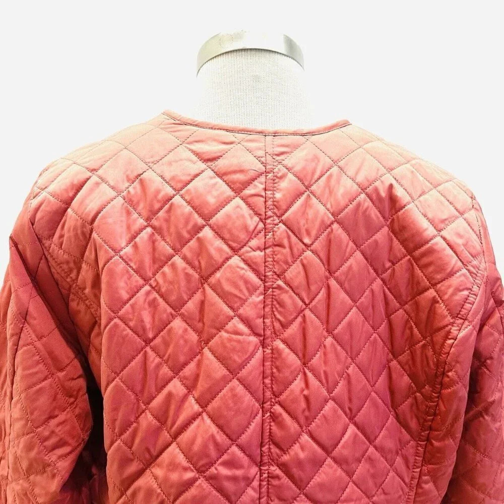 NWT CROFT & BARROW Women Button Down Quilted Orange Jacket Lightweight PXL - Picture 9 of 14